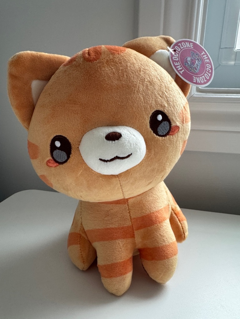 Orange Striped Plush Cat - Soft Huggable Kids Toy